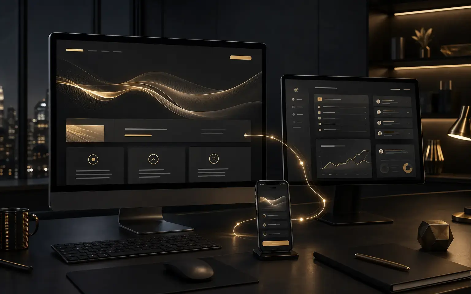 Estrutura conceitual digital com landing page, CRM e acompanhamento de oportunidades