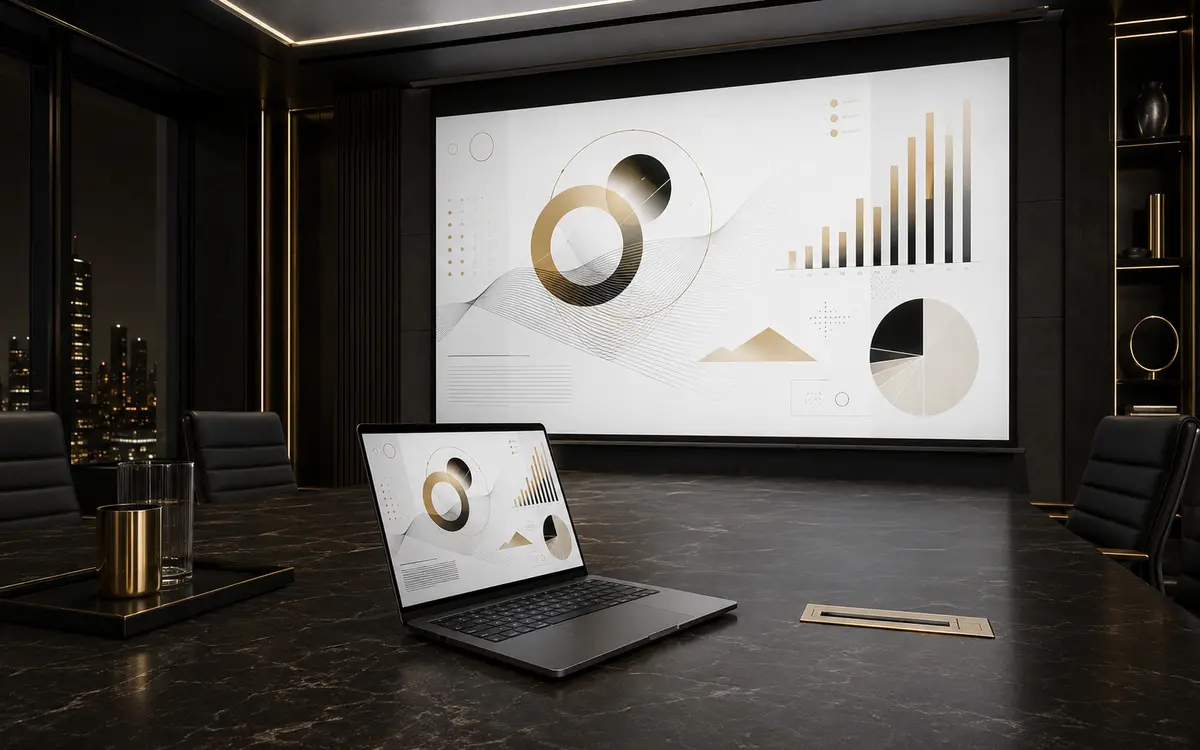 Visual conceitual de apresentação empresarial premium